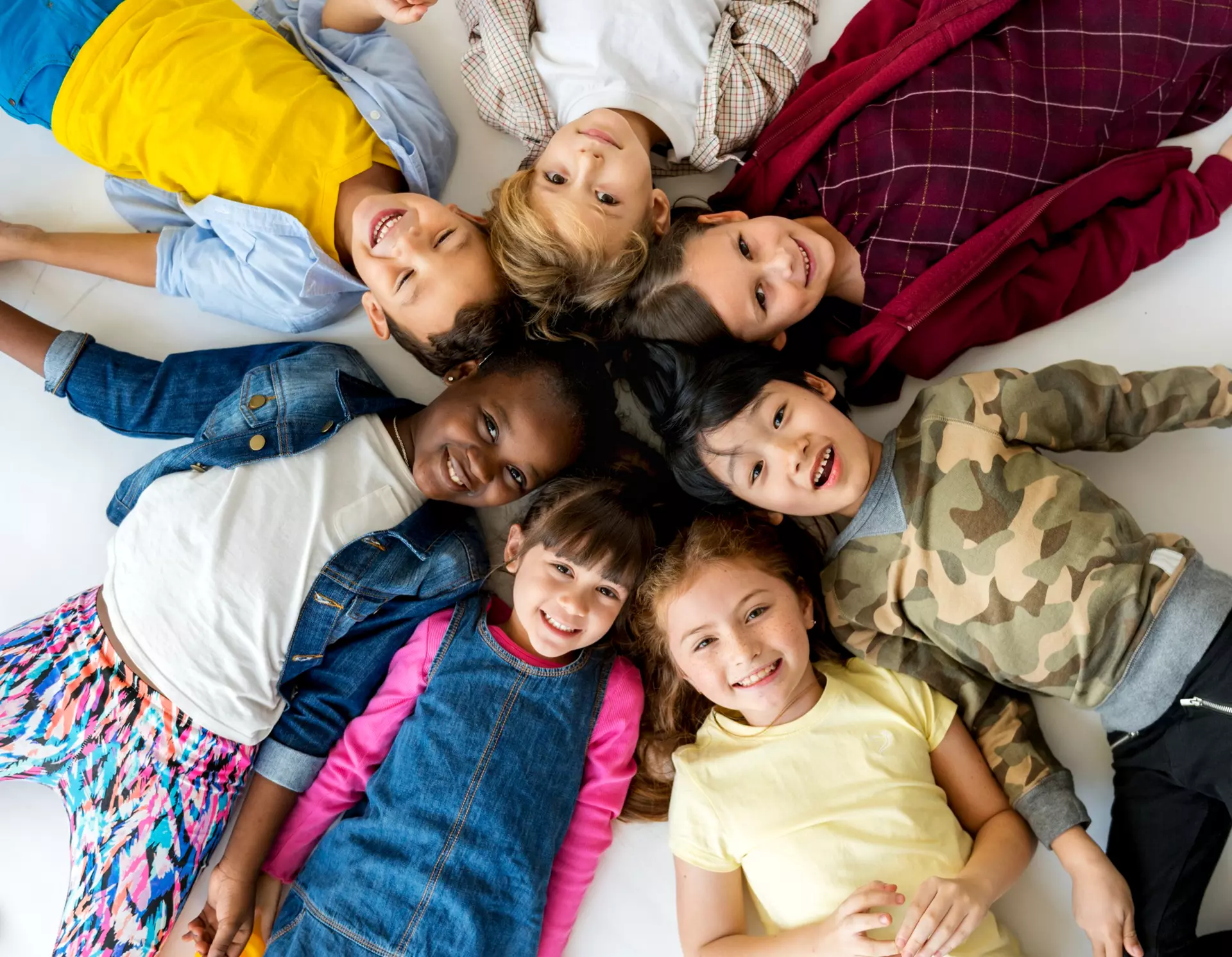 Happy group of children smiling